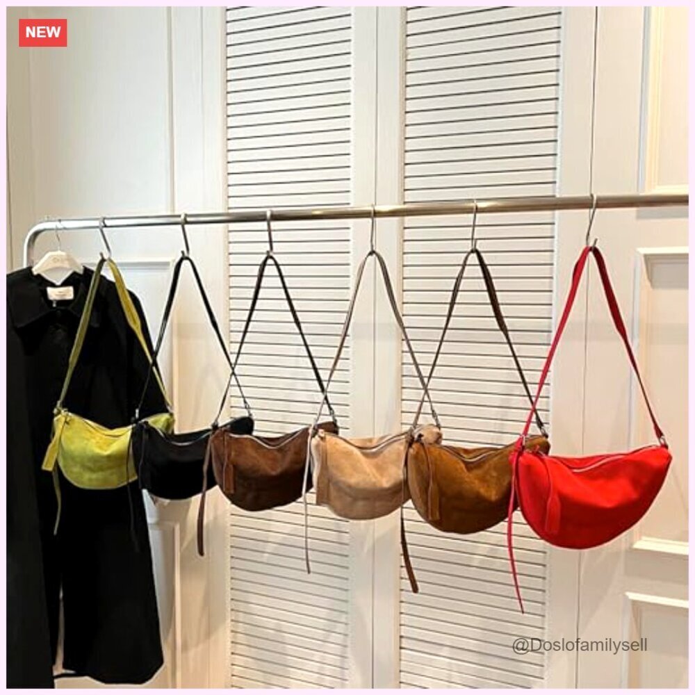 Faux Suede Sling Bag Crossbody Purse Adjustable Strap Lightweight Travel - Picture 3 of 7